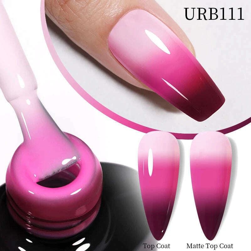 UR SUGAR 7ml Thermal Auroras Glitter Gel Nail Polish Winter Temperature 3 Colors Changing Soak Off UV LED Manicure Nails Gel - KIMLUD