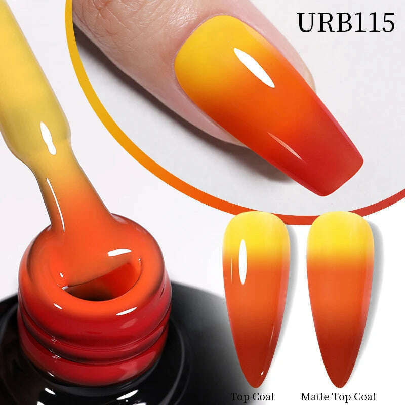 UR SUGAR 7ml Thermal Auroras Glitter Gel Nail Polish Winter Temperature 3 Colors Changing Soak Off UV LED Manicure Nails Gel - KIMLUD