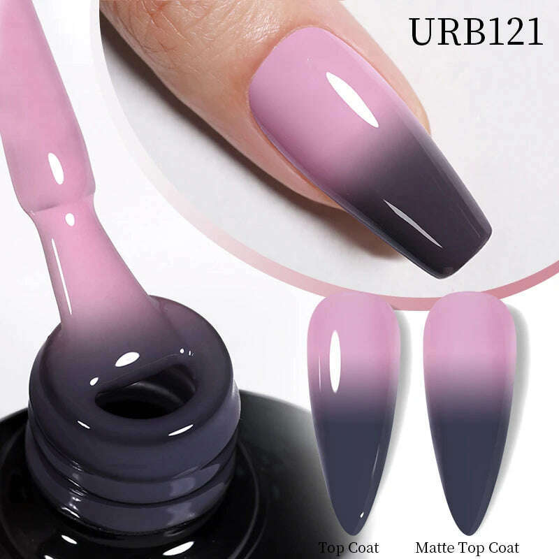 UR SUGAR 7ml Thermal Auroras Glitter Gel Nail Polish Winter Temperature 3 Colors Changing Soak Off UV LED Manicure Nails Gel - KIMLUD