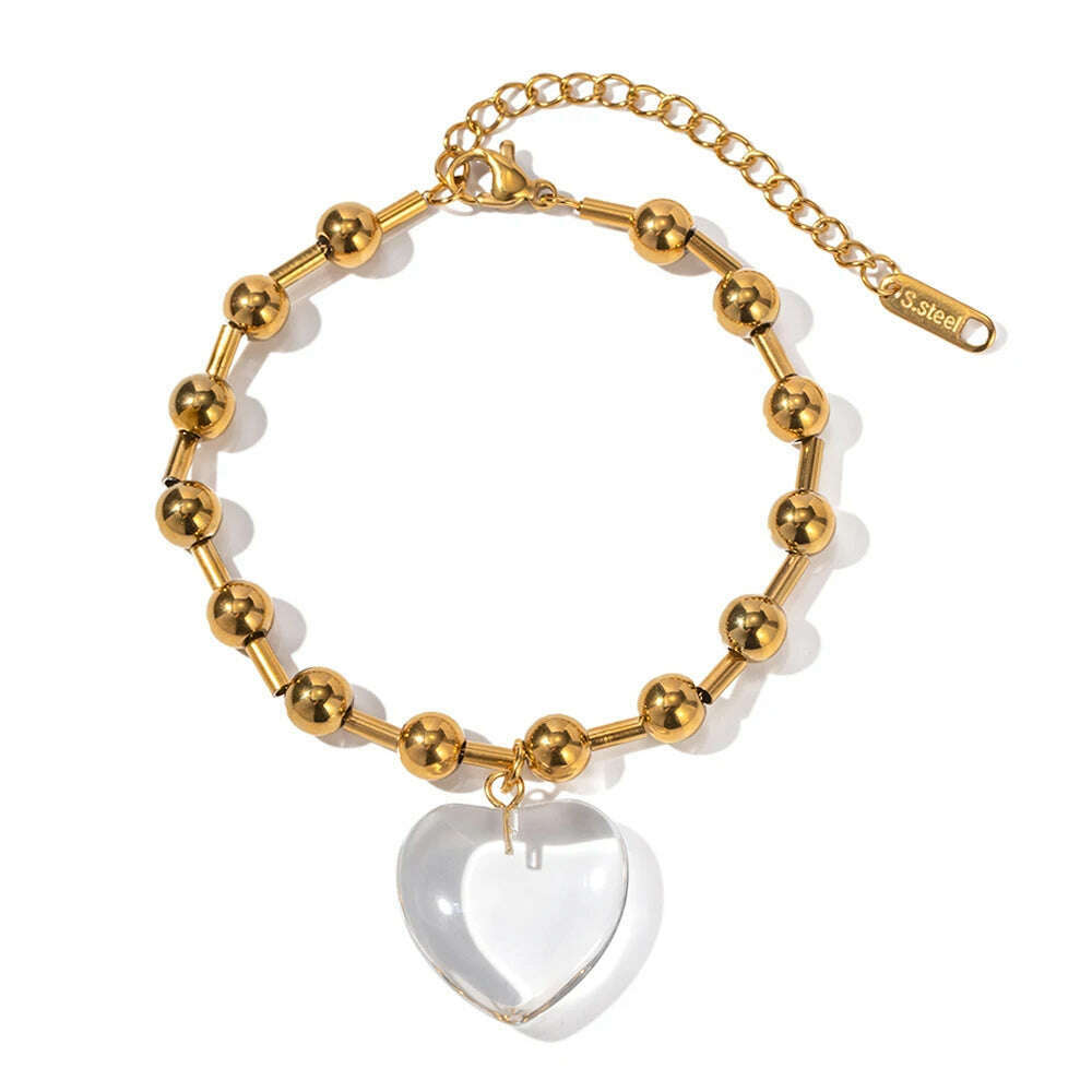 Uworld Minimalist Jewelry 18K Gold Plated Stainless Steel Round Ball Beads Chain Necklace for Women collares para mujer 2023 - KIMLUD