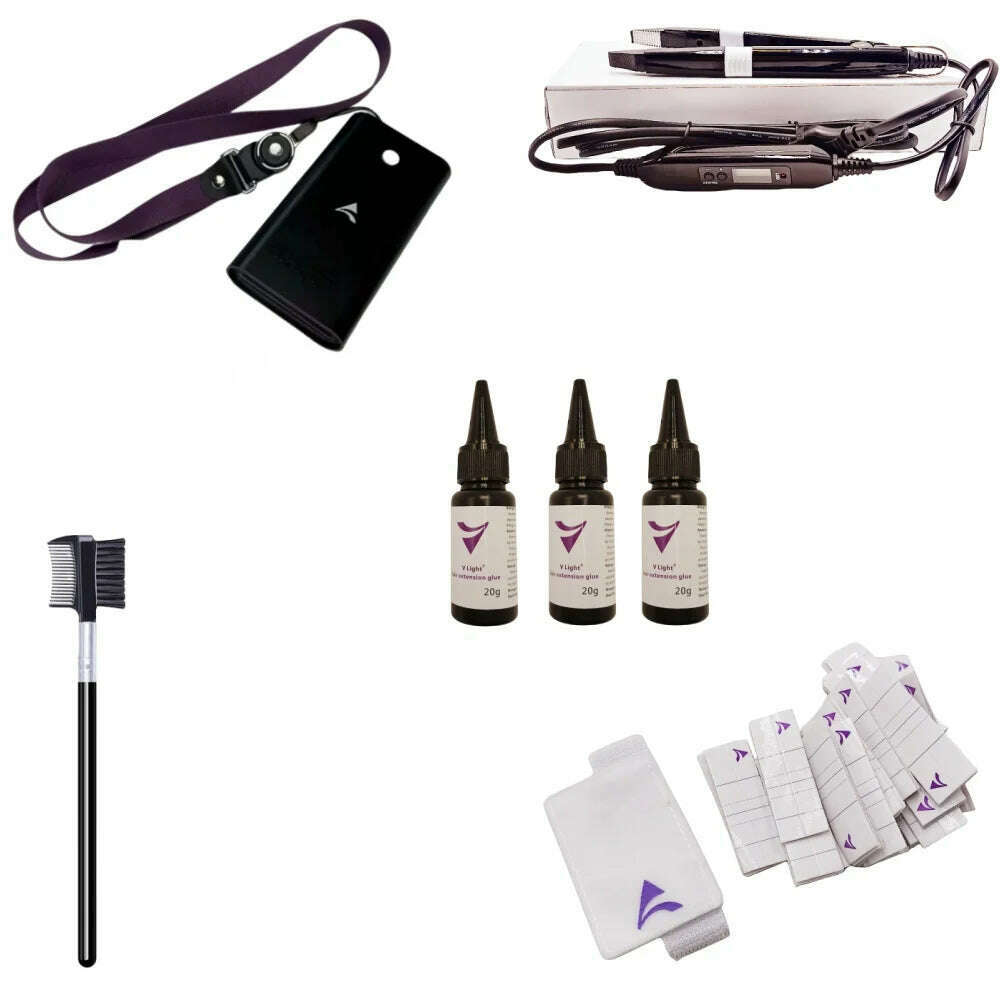 KIMLUD, V-Light Technology Hair Extension Set Wig Hair Piece Real Hair Fast Grafting Tool Firm and Traceless tape Hair Extension Tools, whole set and glue / CHINA, KIMLUD APPAREL - Womens Clothes