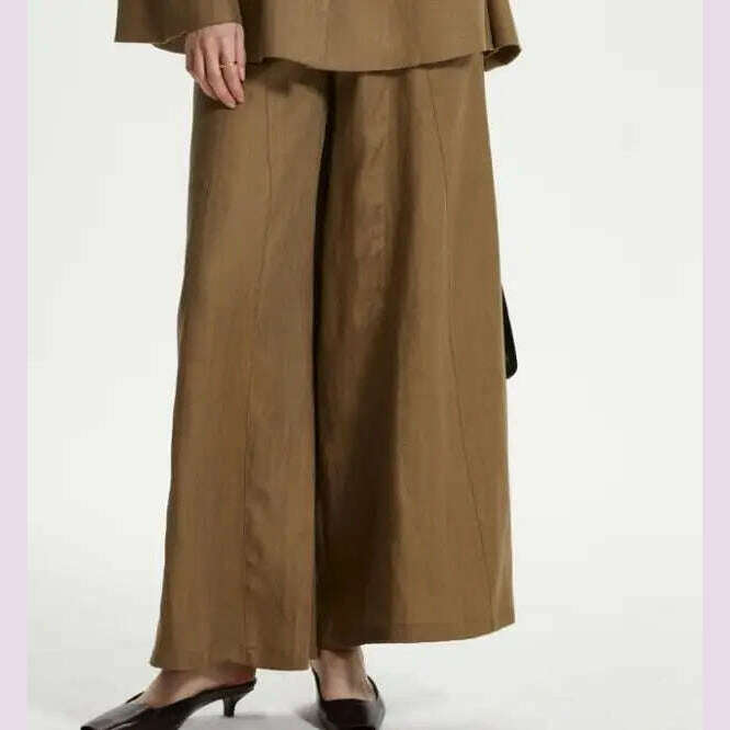 V-neck single breasted suit with waistband and three-dimensional cut suit jacket for women - KIMLUD