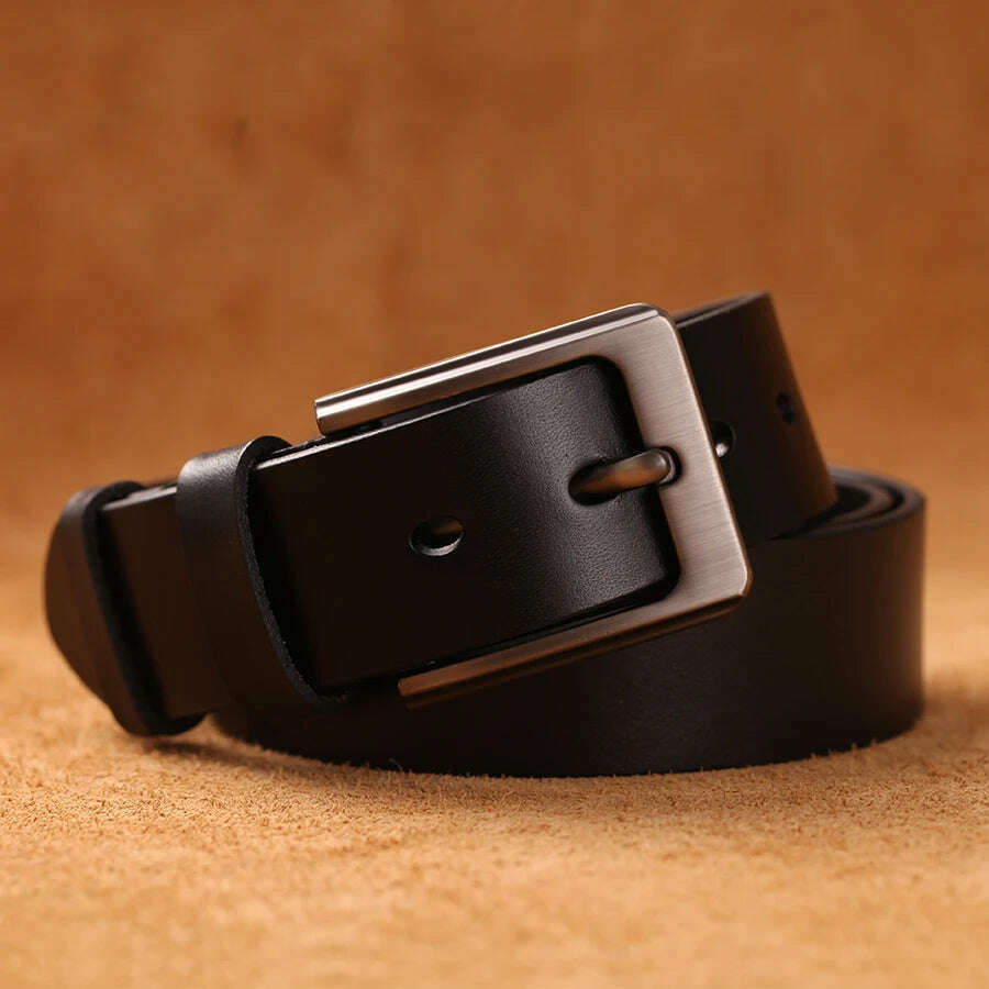 KIMLUD, VAMOS KATOAL 100% Genuine Leather Belts For Men High Quality Casual Jeans Belt Cowskin Business Belt Cowboy waistband, black / 105CM / China, KIMLUD APPAREL - Womens Clothes
