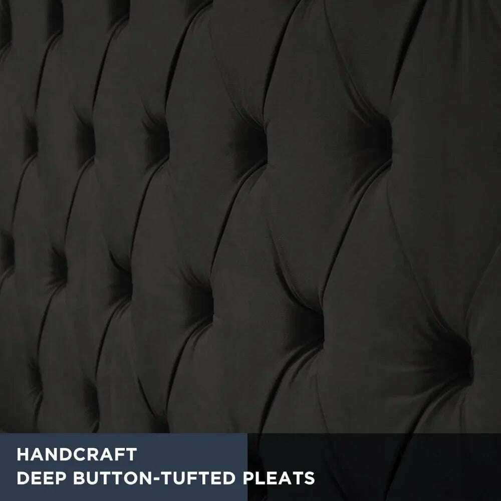 KIMLUD, Velvet Upholstered Bed Frame Queen Size 61.4" Tall Headboard Queen Bed Frame Deep Button Tufted No Box Spring Needed,Bed Frames, KIMLUD Womens Clothes