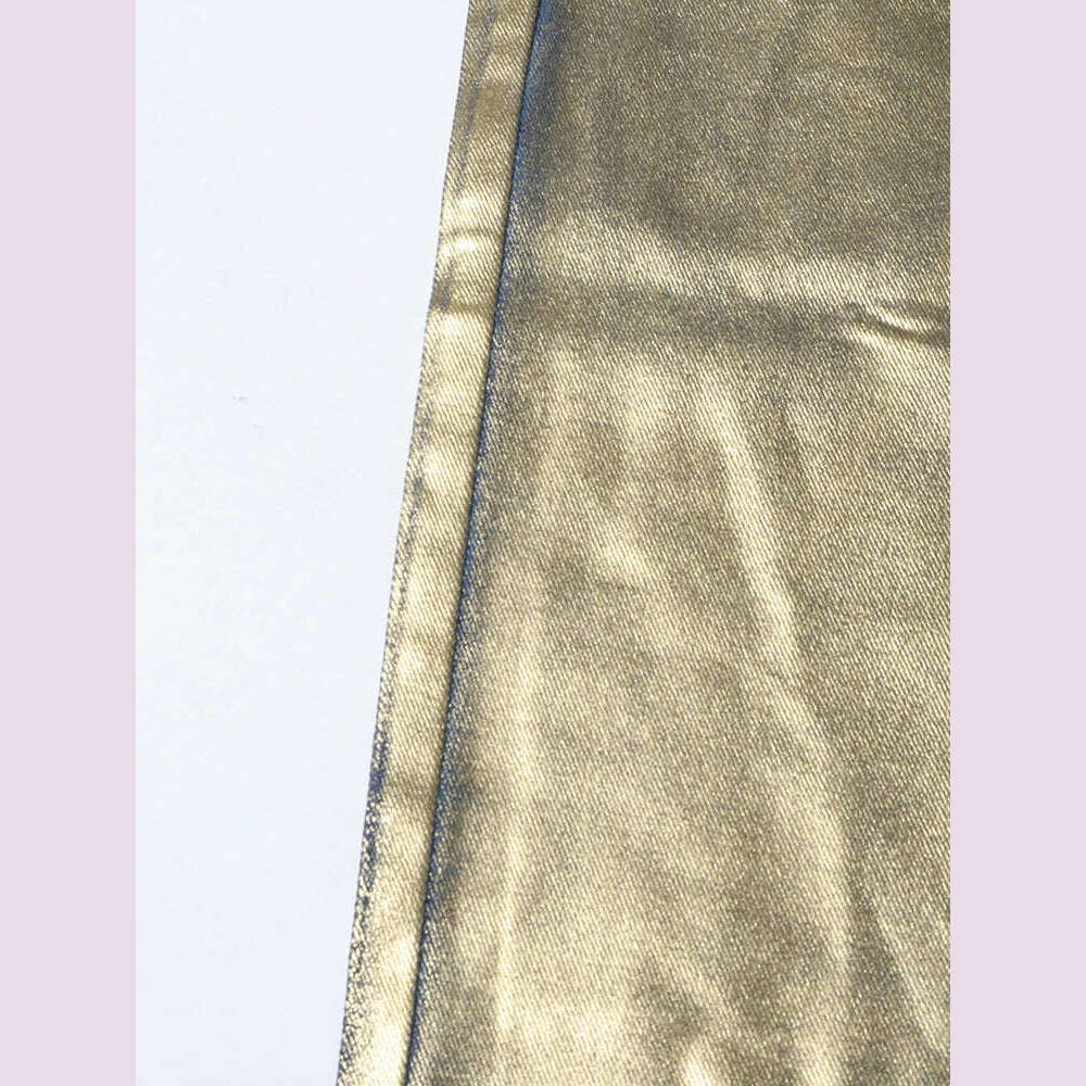 VGH Hit Color Gradient Casual Denim Trousers For Women High Waist Spliced Button Streetwear Loose Straight Jeans Female Style - KIMLUD