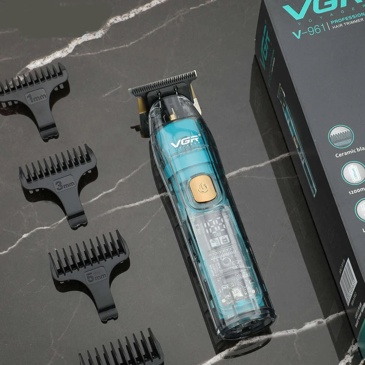 VGR Hair Trimmer Cordless Hair Cutting Machine Electric Hair Clipper Barber Haircut IPX7 Waterproof Zero Cutting Machine V-961 - KIMLUD