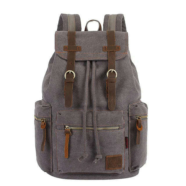 vintage canvas Backpacks Men And Women Bags Travel Students Casual For Hiking Travel Camping Backpack Mochila Masculina - KIMLUD