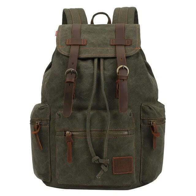 vintage canvas Backpacks Men And Women Bags Travel Students Casual For Hiking Travel Camping Backpack Mochila Masculina - KIMLUD