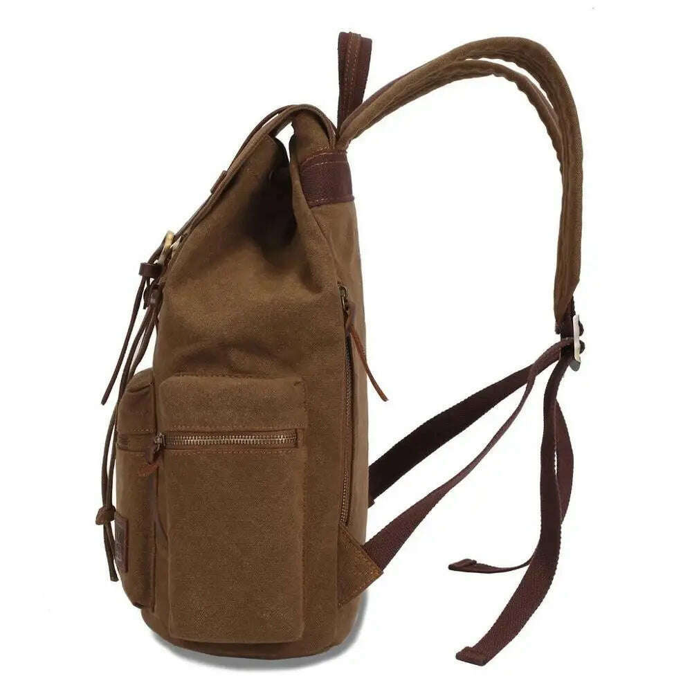 vintage canvas Backpacks Men And Women Bags Travel Students Casual For Hiking Travel Camping Backpack Mochila Masculina - KIMLUD