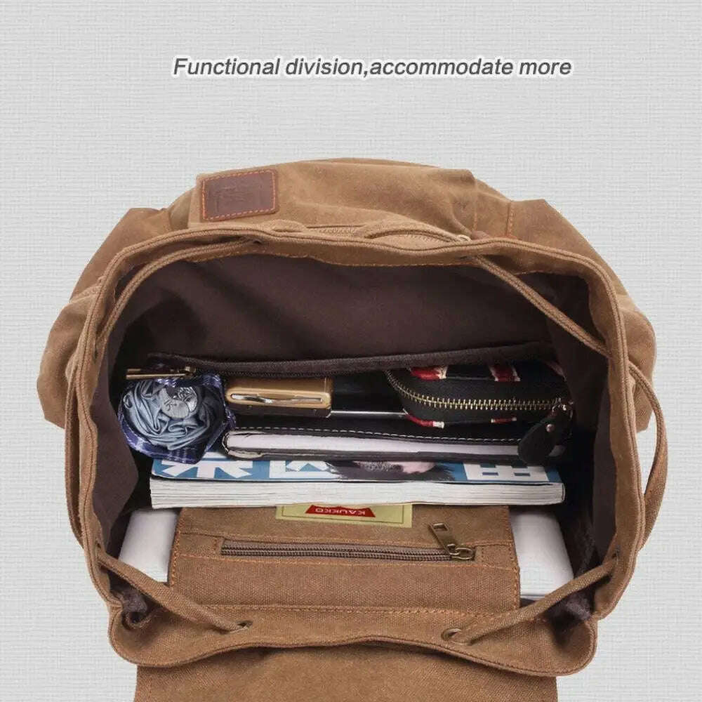 vintage canvas Backpacks Men And Women Bags Travel Students Casual For Hiking Travel Camping Backpack Mochila Masculina - KIMLUD