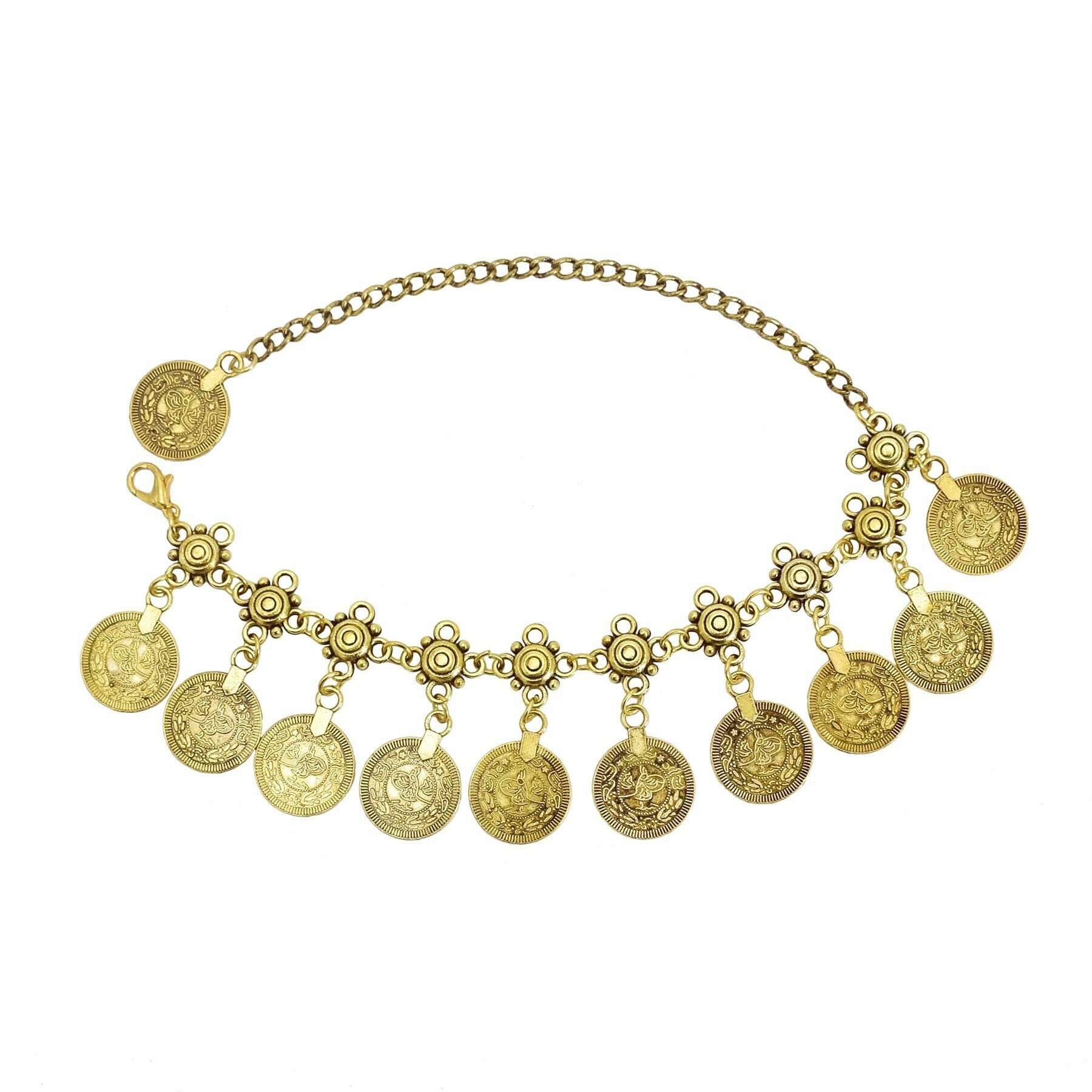 Vintage Coin Chain Tassel Bracelet for Women Bohemian Gypsy Ethnic Tribal Anklet Afghan Turkish Pakistan Indian Festival Jewelry - KIMLUD