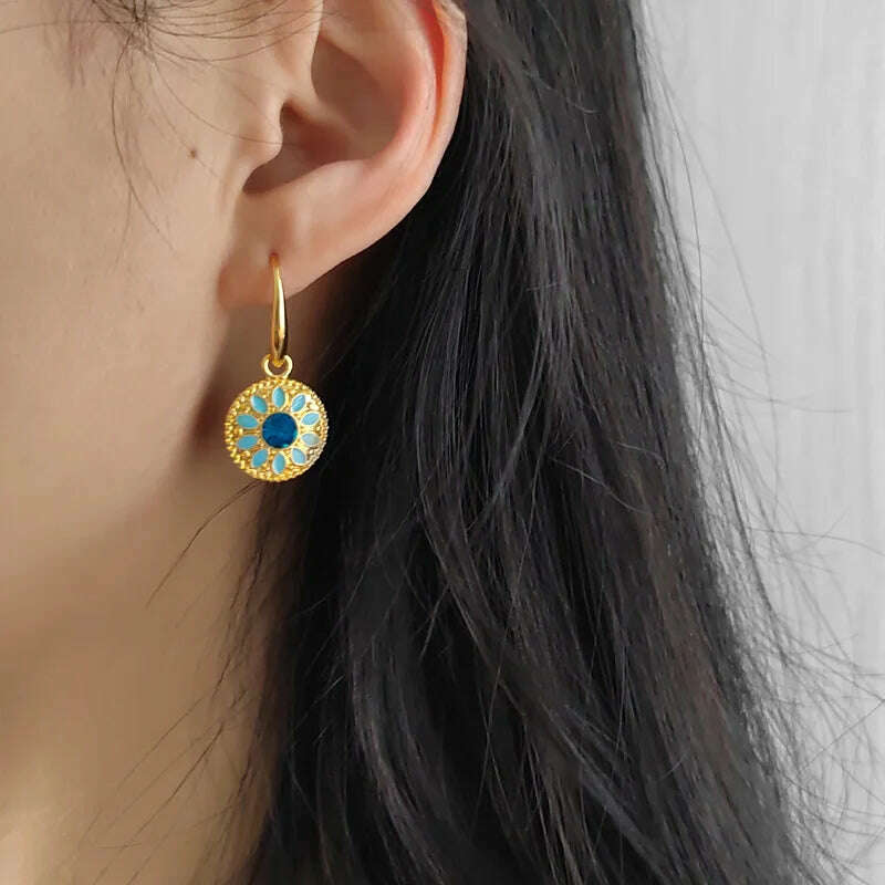 KIMLUD, Vintage Fine Beautiful Jewelry Dangling Drop Earrings, CHINA, KIMLUD APPAREL - Womens Clothes