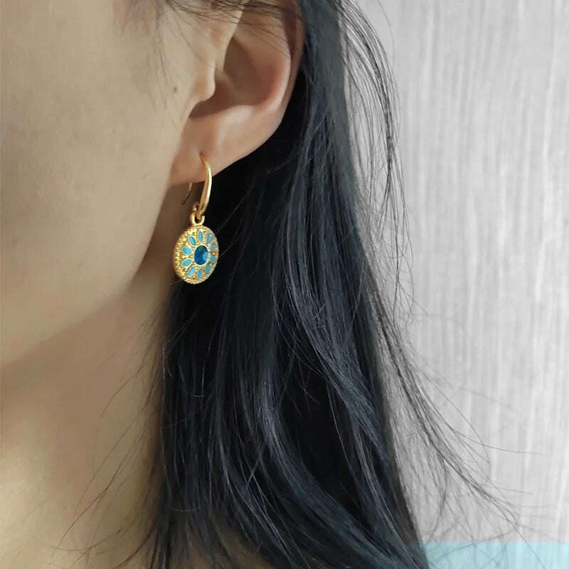 KIMLUD, Vintage Fine Beautiful Jewelry Dangling Drop Earrings, KIMLUD Womens Clothes