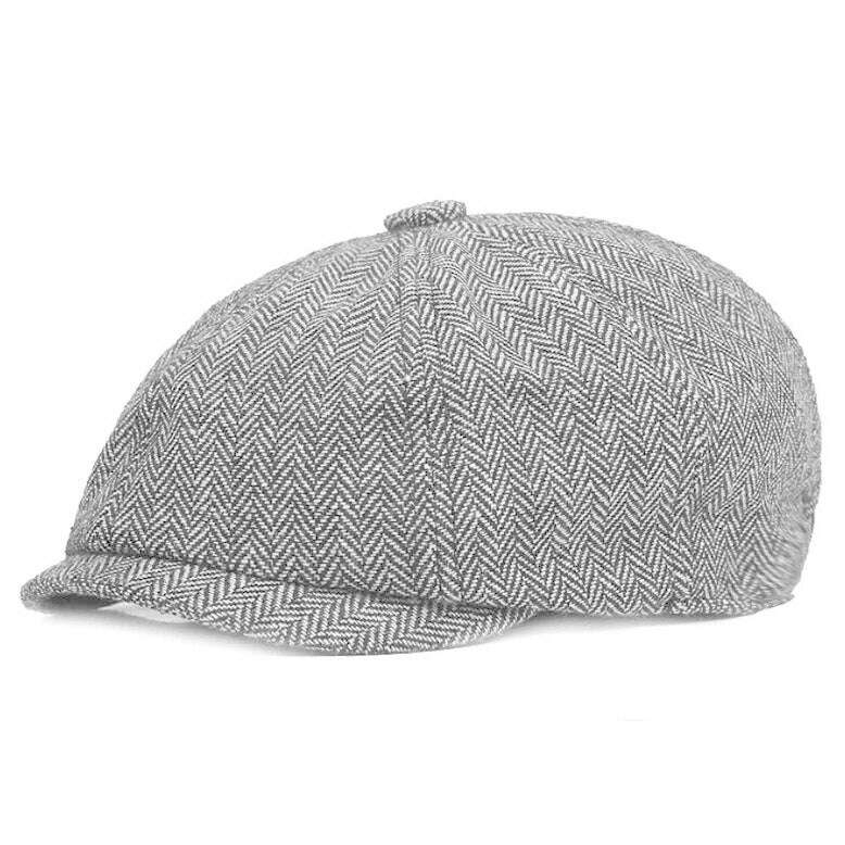 KIMLUD, Vintage Newsboy Caps Men Women Berets Hat Classic Plaid Stripe Beret Winter Cotton Flat Cap British Painter Hats Herringbone Hat, KIMLUD Womens ClothesKIMLUD, Vintage Newsboy Caps Men Women Berets Hat Classic Plaid Stripe Beret Winter Cotton Flat Cap British Painter Hats Herringbone Hat, Stripe Light grey, KIMLUD APPAREL - Womens Clothes