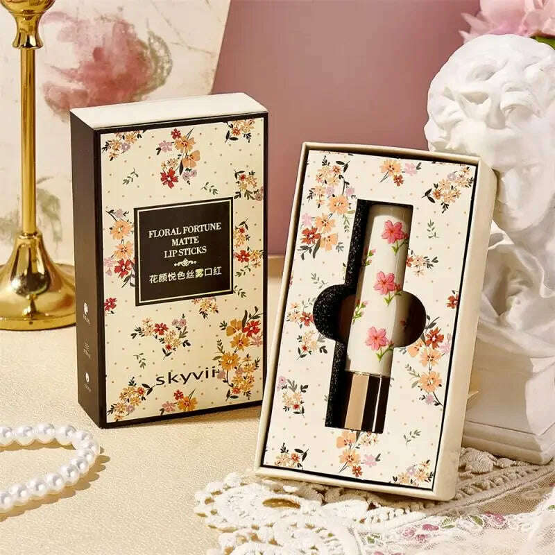 KIMLUD, Vintage Relief Matte Lipstick Long-lasting Non Stick Cup Nude Lip Beauty Makeup Smooth Waterproof Lipstick Gift Lipstick, KIMLUD Womens Clothes