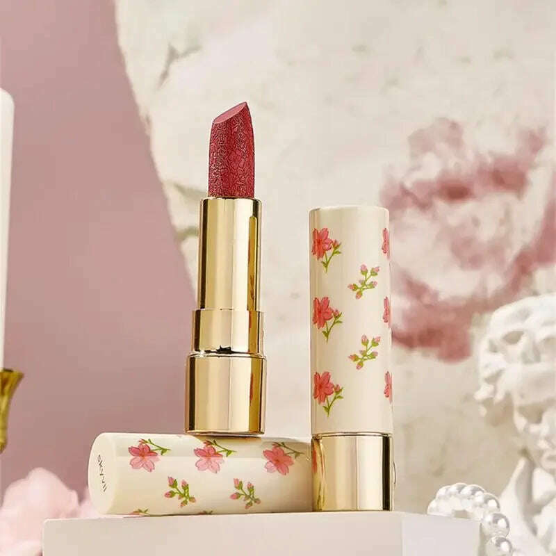 KIMLUD, Vintage Relief Matte Lipstick Long-lasting Non Stick Cup Nude Lip Beauty Makeup Smooth Waterproof Lipstick Gift Lipstick, KIMLUD Womens Clothes