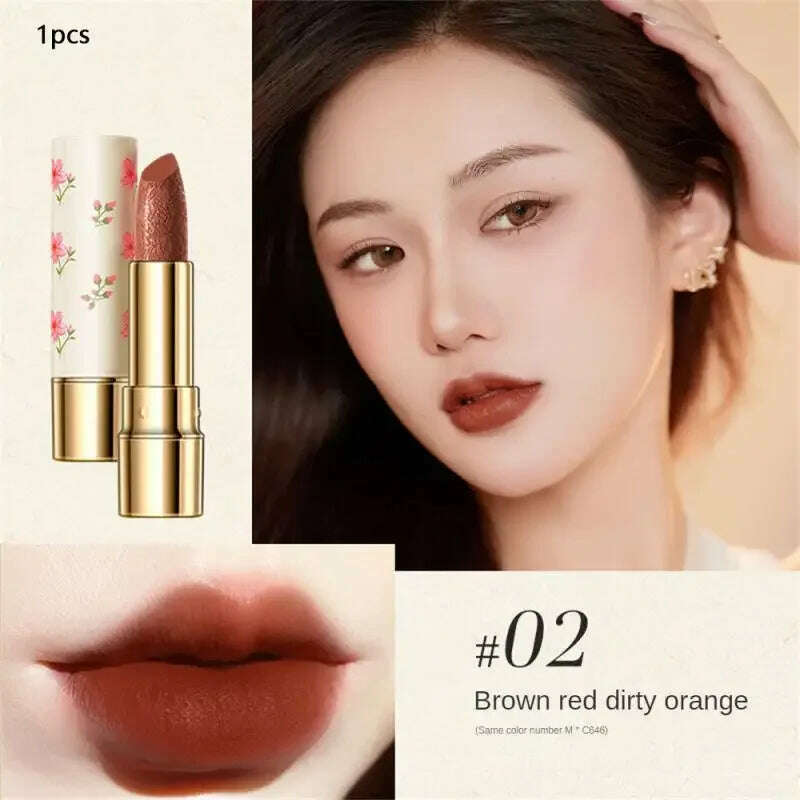 KIMLUD, Vintage Relief Matte Lipstick Long-lasting Non Stick Cup Nude Lip Beauty Makeup Smooth Waterproof Lipstick Gift Lipstick, KIMLUD Womens ClothesKIMLUD, Vintage Relief Matte Lipstick Long-lasting Non Stick Cup Nude Lip Beauty Makeup Smooth Waterproof Lipstick Gift Lipstick, 02, KIMLUD APPAREL - Womens Clothes
