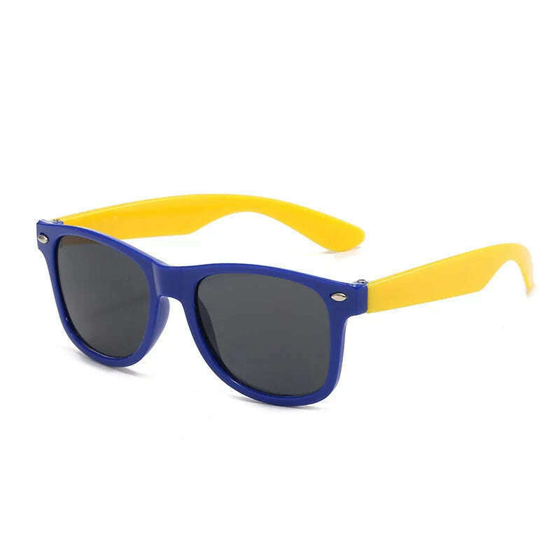 Vintage Square Kids Sunglasses Flexible Safety Children Sun Glasses Fashion Boys Girls Sun Shades Eyewear UV400 Gafas De Sol - KIMLUD