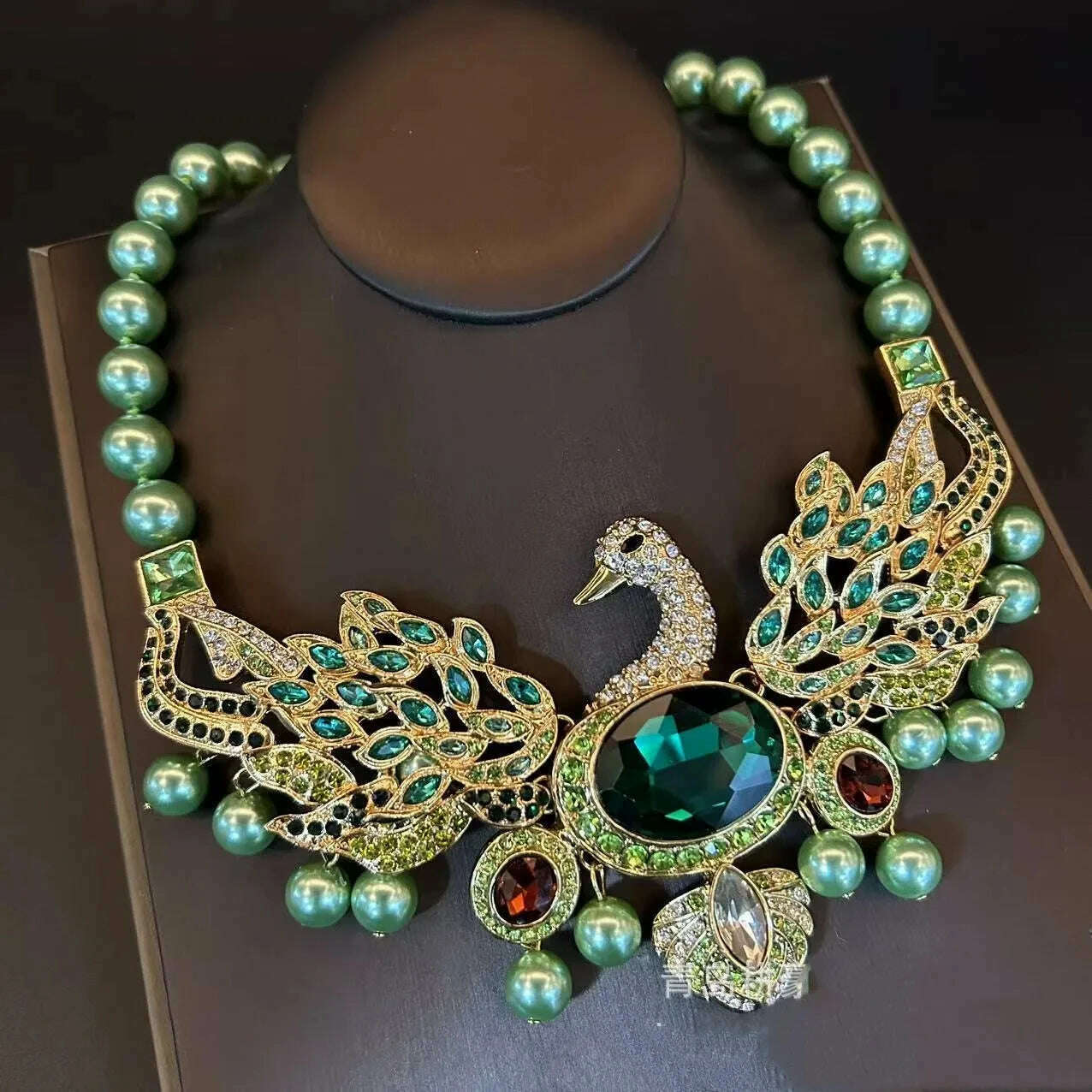 KIMLUD, vintage steed animal glass ruby earrings necklace high-end set, KIMLUD Womens ClothesKIMLUD, vintage steed animal glass ruby earrings necklace high-end set, green necklace, KIMLUD APPAREL - Womens Clothes