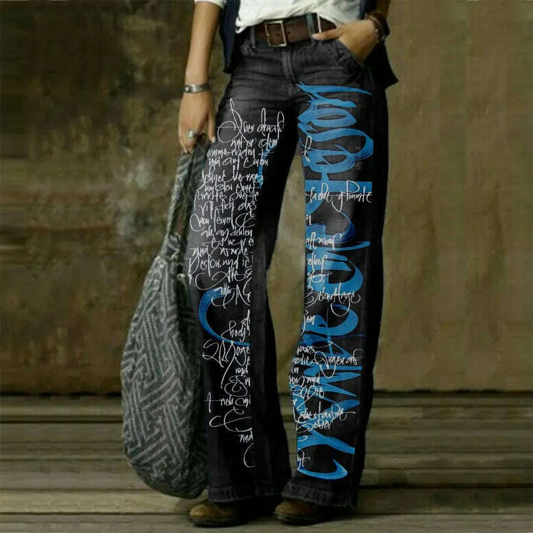KIMLUD, Vintage Style Jeans Women Loose Wide Leg Trousers Fashion Harajuku Streetwear Straight Denim Pants, Black-LYH / S, KIMLUD APPAREL - Womens Clothes