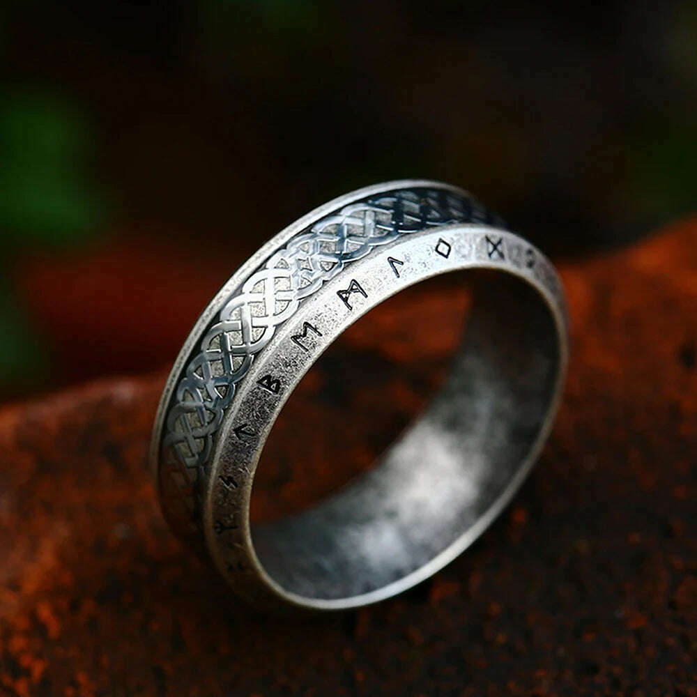 Vintage Viking Stainless Steel Tree Of Life Ring For Men Fashion Nordic Celtic Knot Ring Amulet Jewelry Gifts Dropshipping - KIMLUD