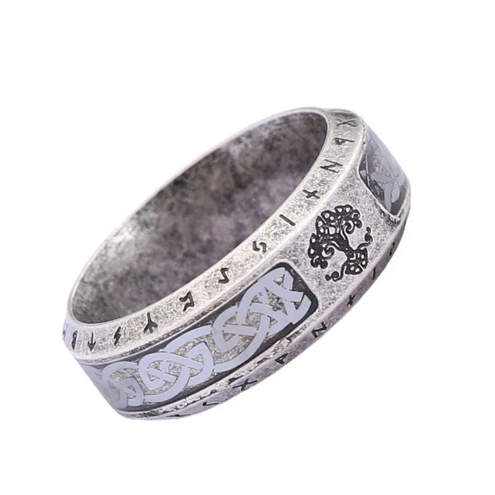 Vintage Viking Stainless Steel Tree Of Life Ring For Men Fashion Nordic Celtic Knot Ring Amulet Jewelry Gifts Dropshipping - KIMLUD