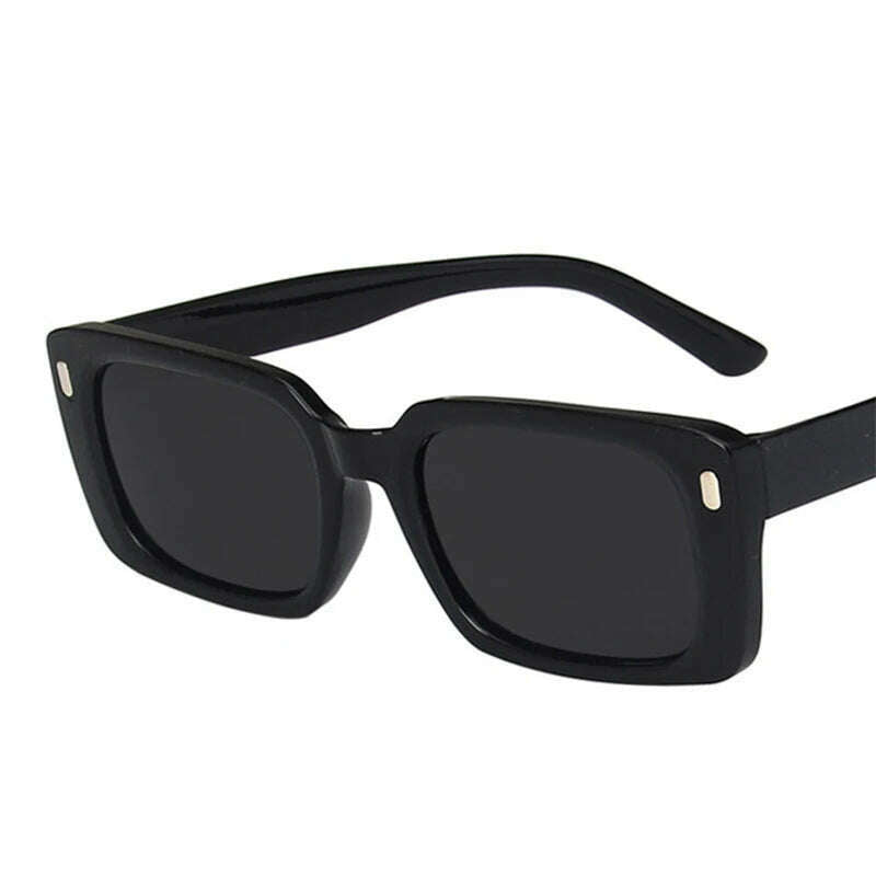 KIMLUD, Vintage Yellow Rectangle Sunglasses Women Fashion Design Rivet Sun Glasses For Ladies Classic Square Shades Eyewear UV400, KIMLUD Womens Clothes