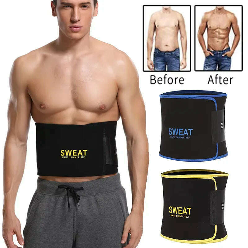 KIMLUD, Waist Trimmer Belt Slim Men Body Shaper Cinchers Tummy Control Neoprene Sweat Wrap for Stomach and Back Lumbar Support, KIMLUD Womens Clothes