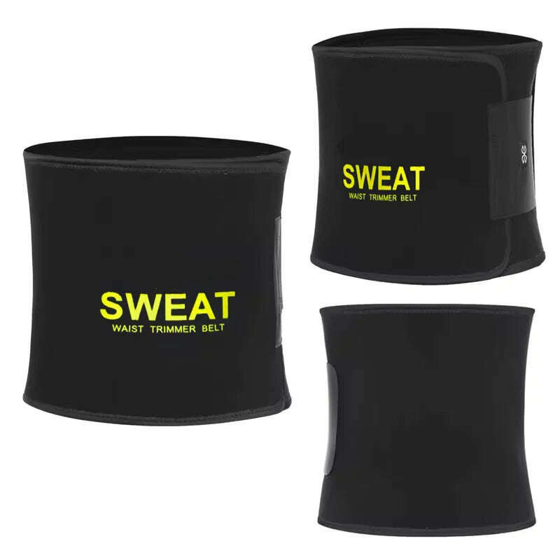 KIMLUD, Waist Trimmer Belt Slim Men Body Shaper Cinchers Tummy Control Neoprene Sweat Wrap for Stomach and Back Lumbar Support, black / M, KIMLUD APPAREL - Womens Clothes