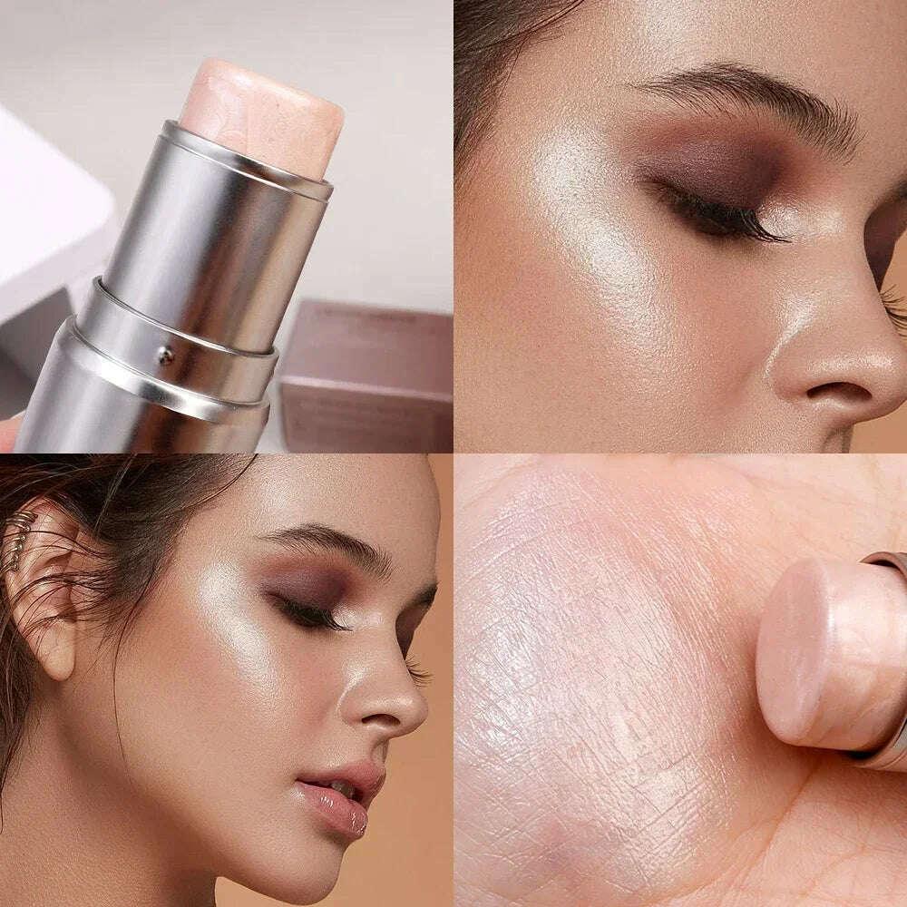 KIMLUD, Water Light Shimmer Highlighter Blush Stick Waterproof Face Contour Illuminator Lasting Brighten Face Contouring Rouge Cosmetics, KIMLUD Womens Clothes