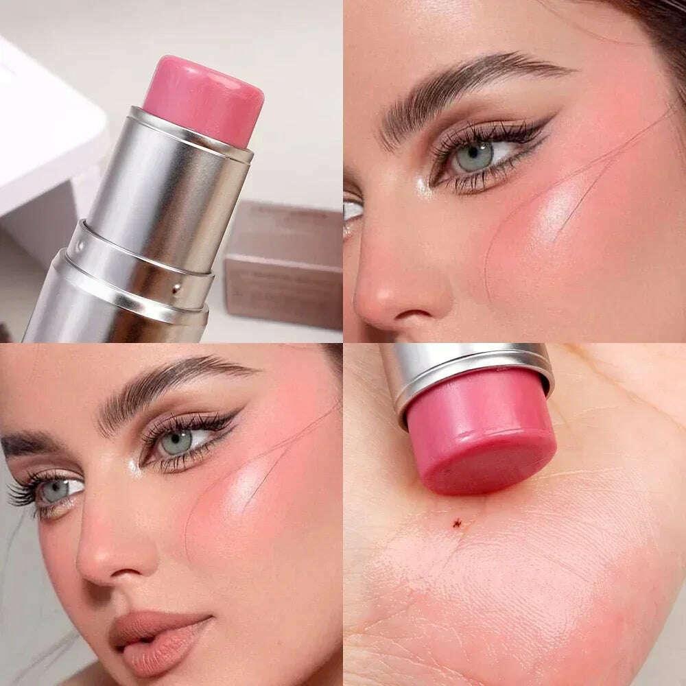 KIMLUD, Water Light Shimmer Highlighter Blush Stick Waterproof Face Contour Illuminator Lasting Brighten Face Contouring Rouge Cosmetics, KIMLUD Womens Clothes