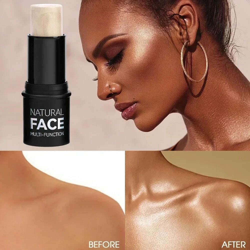 KIMLUD, Water Light Shimmer Highlighter Blush Stick Waterproof Face Contour Illuminator Lasting Brighten Face Contouring Rouge Cosmetics, KIMLUD Womens Clothes