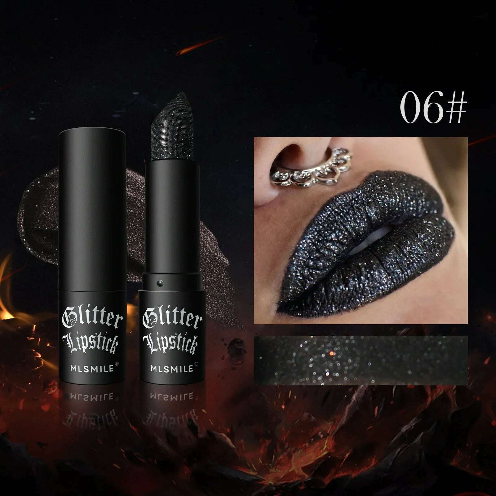 KIMLUD, Waterproof Glitter Matte Lipstick Long Lasting Color Rendering Non-stick Cup Velvet Shiny Lipsticks Silver Gold Sexy Lips Makeup, B06, KIMLUD APPAREL - Womens Clothes