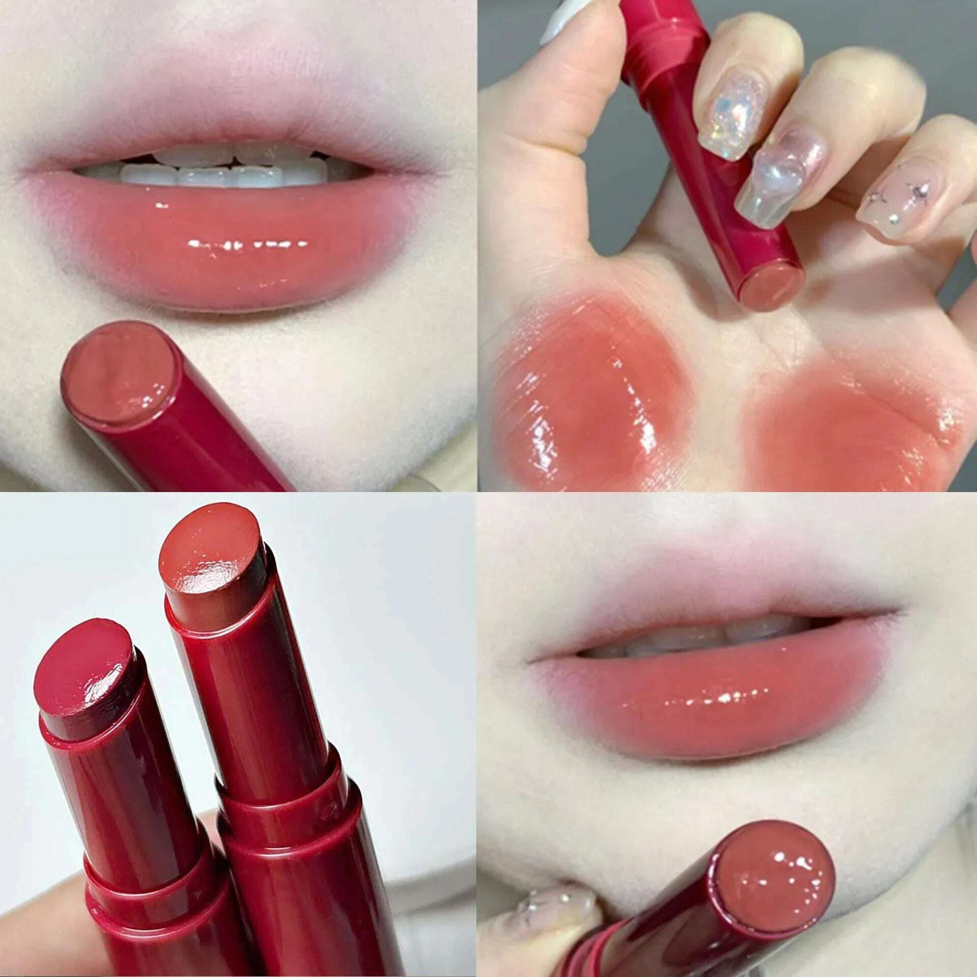 Waterproof Jelly Solid Lipstick Pen Mirror Watergloss Lip Glaze Moisturizing Sexy Lip Plumper Long-lasting Lips Makeup Cosmetic - KIMLUD