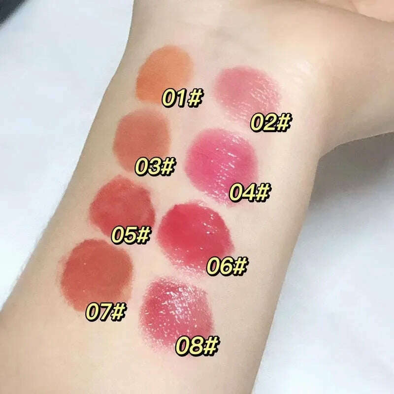 Waterproof Jelly Solid Lipstick Pen Mirror Watergloss Lip Glaze Moisturizing Sexy Lip Plumper Long-lasting Lips Makeup Cosmetic - KIMLUD