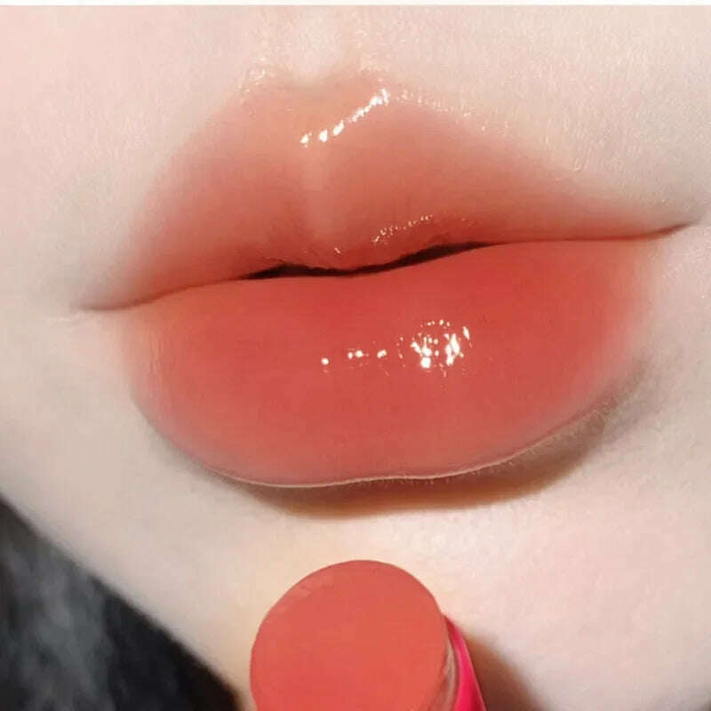 Waterproof Jelly Solid Lipstick Pen Mirror Watergloss Lip Glaze Moisturizing Sexy Lip Plumper Long-lasting Lips Makeup Cosmetic - KIMLUD