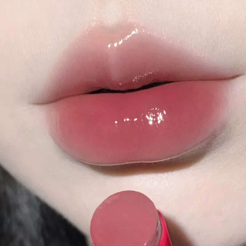 Waterproof Jelly Solid Lipstick Pen Mirror Watergloss Lip Glaze Moisturizing Sexy Lip Plumper Long-lasting Lips Makeup Cosmetic - KIMLUD
