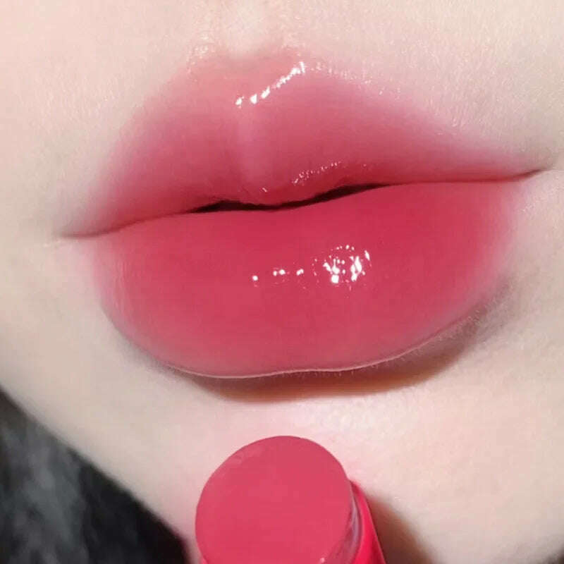 Waterproof Jelly Solid Lipstick Pen Mirror Watergloss Lip Glaze Moisturizing Sexy Lip Plumper Long-lasting Lips Makeup Cosmetic - KIMLUD