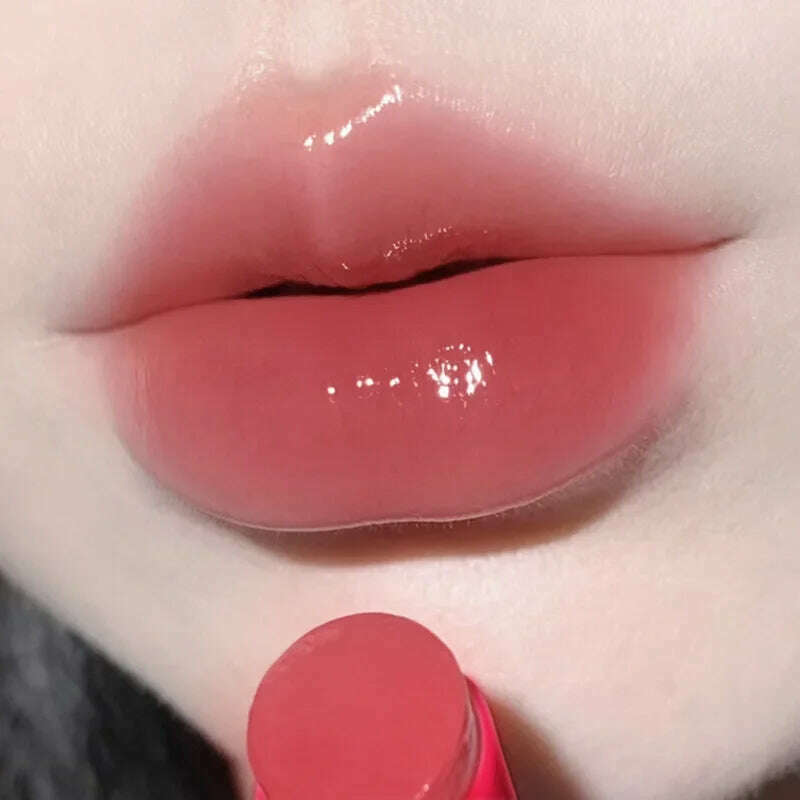 Waterproof Jelly Solid Lipstick Pen Mirror Watergloss Lip Glaze Moisturizing Sexy Lip Plumper Long-lasting Lips Makeup Cosmetic - KIMLUD