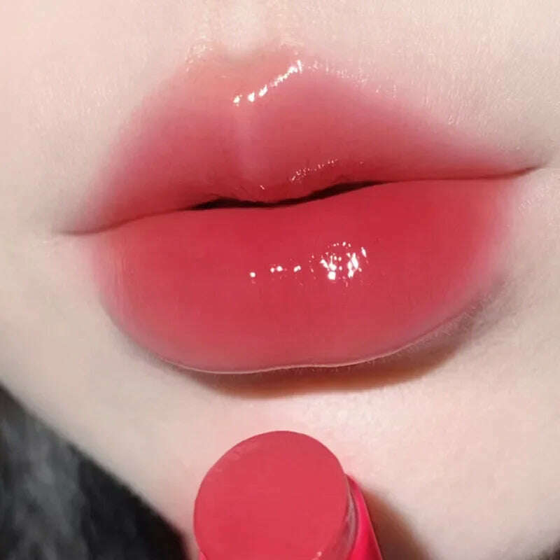 Waterproof Jelly Solid Lipstick Pen Mirror Watergloss Lip Glaze Moisturizing Sexy Lip Plumper Long-lasting Lips Makeup Cosmetic - KIMLUD