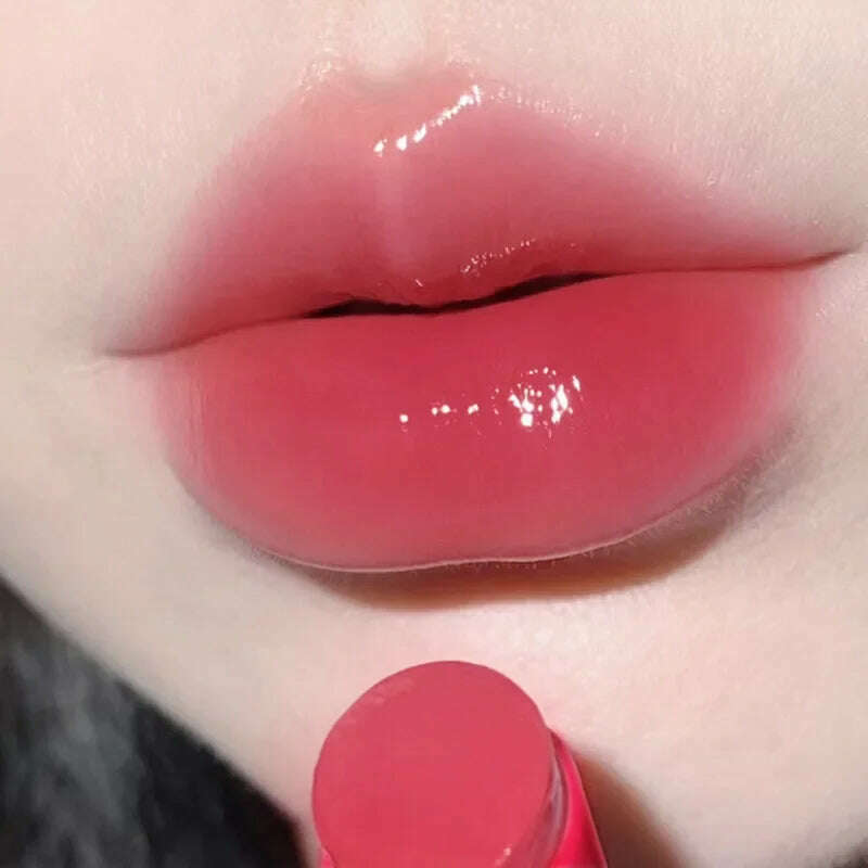 Waterproof Jelly Solid Lipstick Pen Mirror Watergloss Lip Glaze Moisturizing Sexy Lip Plumper Long-lasting Lips Makeup Cosmetic - KIMLUD