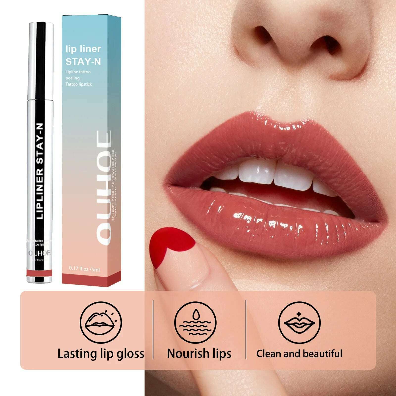 Waterproof Lip Liner Long Lasting Matte Sexy Plumper Peel off Lipliner Contour Tint Lipstick Charming Gloss Tatto Makeup Pencil - KIMLUD