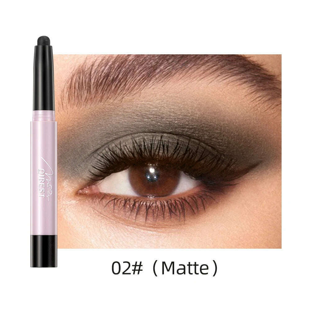 Waterproof Pearlescent Eyeshadow Pencil Stick 12 Colors Lasting Glitter Shimmer Eye Shadow Pen Eyeliner Stick Eyes Makeup Tools - KIMLUD