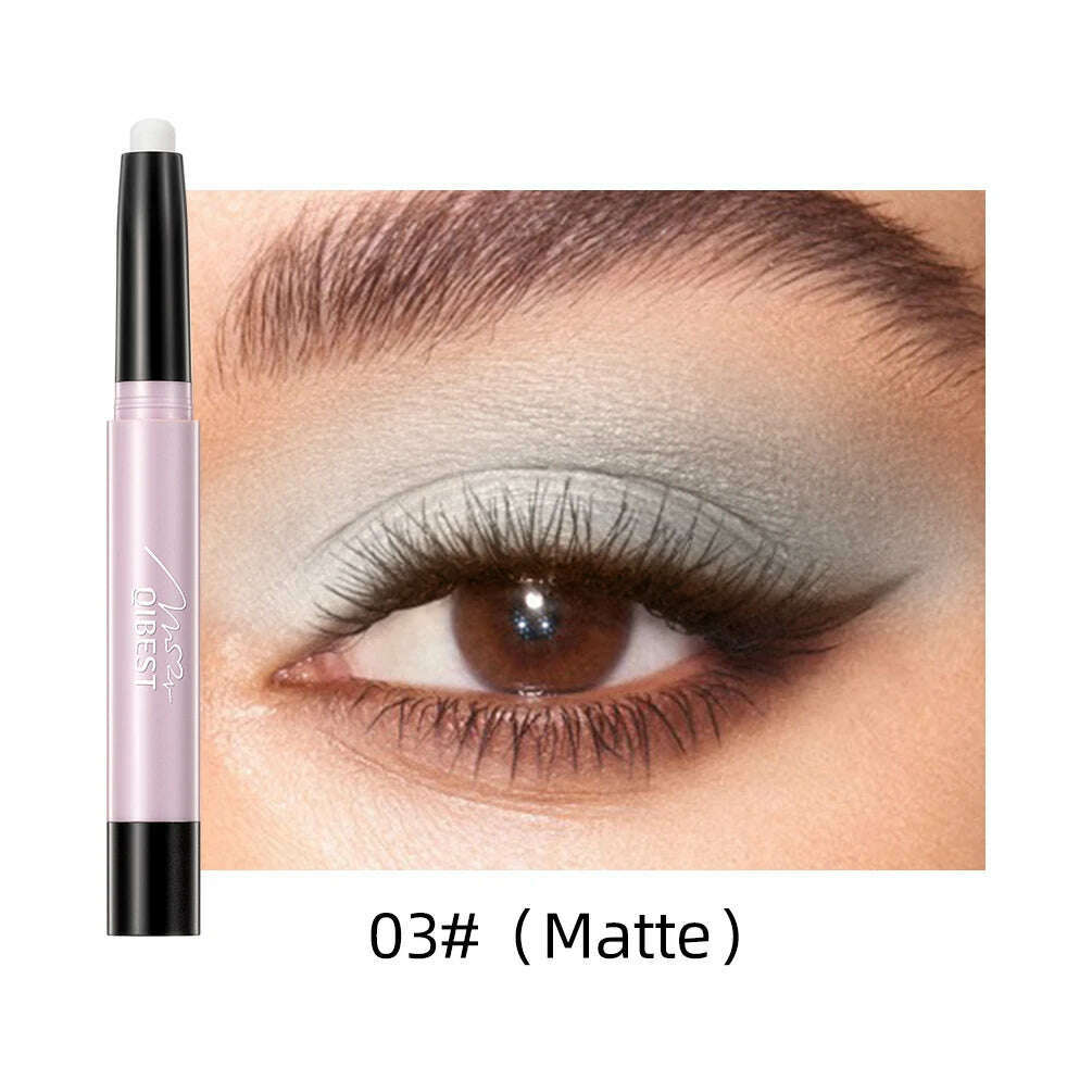 Waterproof Pearlescent Eyeshadow Pencil Stick 12 Colors Lasting Glitter Shimmer Eye Shadow Pen Eyeliner Stick Eyes Makeup Tools - KIMLUD