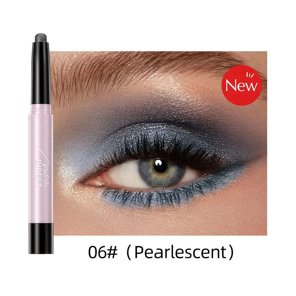 Waterproof Pearlescent Eyeshadow Pencil Stick 12 Colors Lasting Glitter Shimmer Eye Shadow Pen Eyeliner Stick Eyes Makeup Tools - KIMLUD