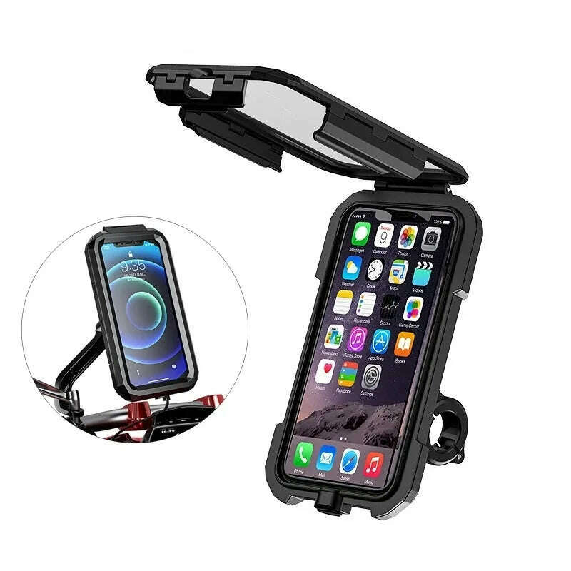 KIMLUD, Waterproof Phone Case Bike Motorcycle Handlebar Rear View Mirror 3 to 6.8" Cellphone Mount Bag Motorbike Scooter Phone Stand, KIMLUD Womens Clothes