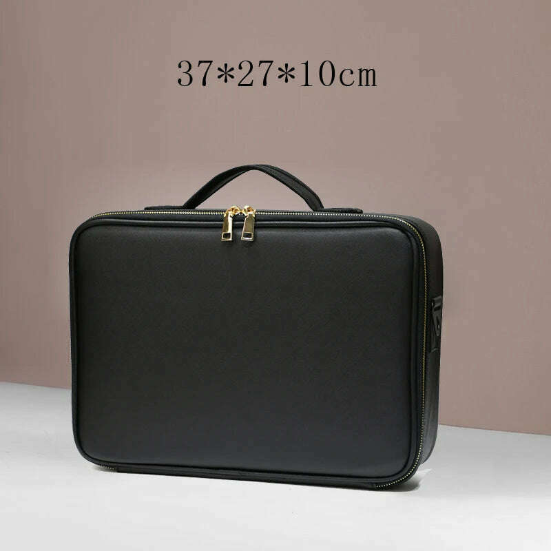 Waterproof PU Leather Cosmetic Bag Professional Large Capacity Storage Make up Handbag Case Travel Toiletry Makeup bag For Women - KIMLUD