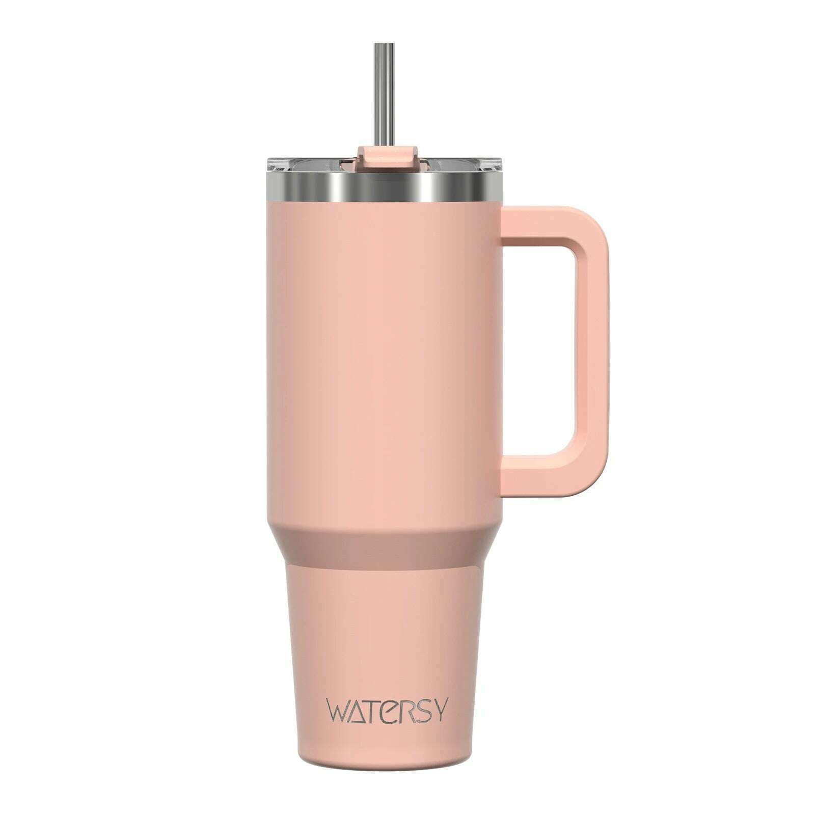 Watersy 40oz/1200ml Tumbler with Handle & Straw Lid Stainless Steel Insulated Cup Keep Cold Thermal Mug Portable Car Travel Cup - KIMLUD