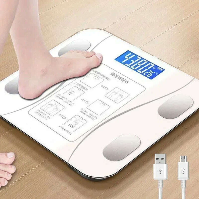 KIMLUD, Weighing Scale Healthy Smart Height Body Fat Scale Home Charging Healthy Body Scale Weight Scale Electronic Scale, white-charging, KIMLUD APPAREL - Womens Clothes
