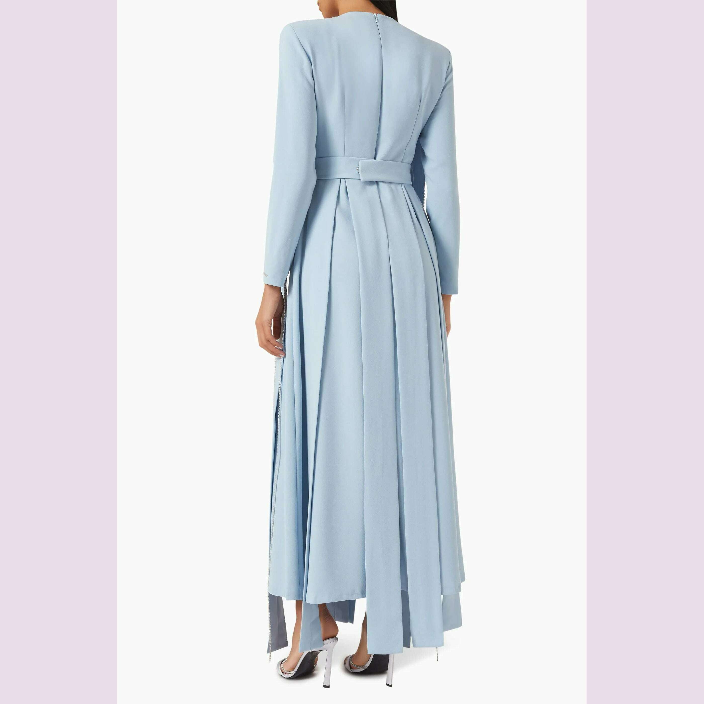 KIMLUD, Welove Customized 2025 New O Neck Evening Dresses Long Sleeves Crystal Elegant Prom Dresses فساتين مناسبة رسمية vestidos de, KIMLUD Womens Clothes